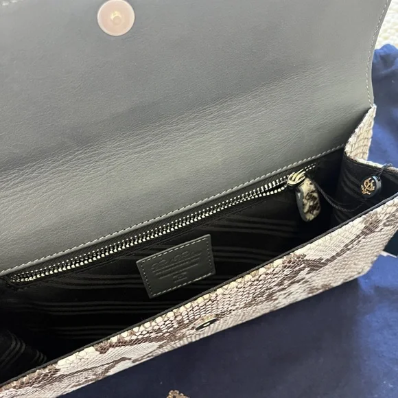 NWT Brooks Brothers Snakeskin Print Foldover/Envelope Leather Clutch - Picture 6 of 15